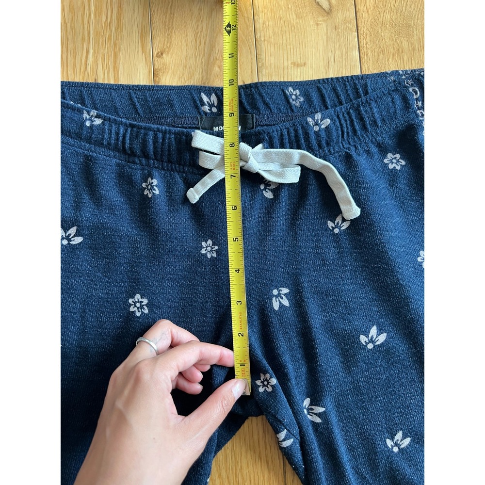 Monrow Bandana Print Raglan Jogger Pants Loungewear Navy Blue Elastic Waist XS - Picture 4 of 6